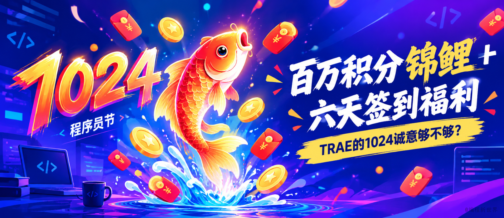 百万积分锦鲤+六天签到福利，TRAE的1024诚意够不够？