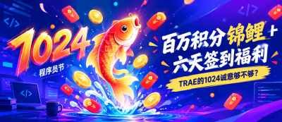 百万积分锦鲤+六天签到福利，TRAE的1024诚意够不够？